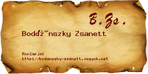 Bodánszky Zsanett névjegykártya